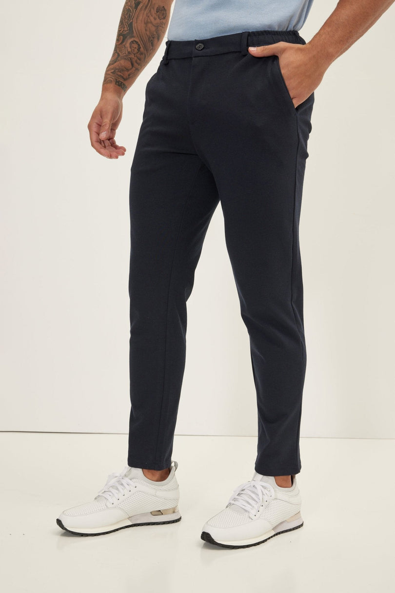 Men's Tailored Weekend Slacks - Navy | Ron Tomson