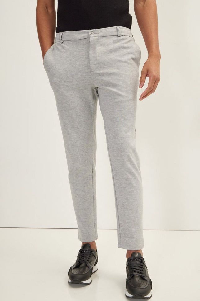 Knitted Tailored Slacks - Grey