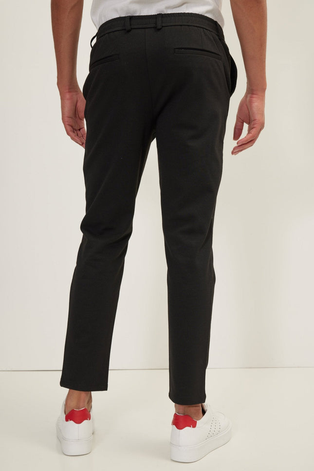 Men's Relaxed Pull-On Pants - Black | Ron Tomson