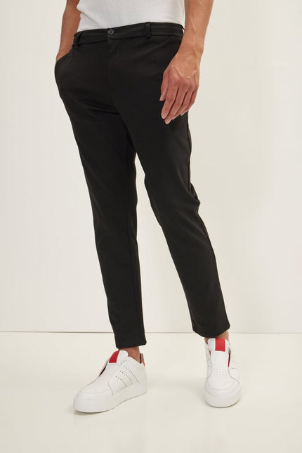Men's Relaxed Pull-On Pants - Black | Ron Tomson