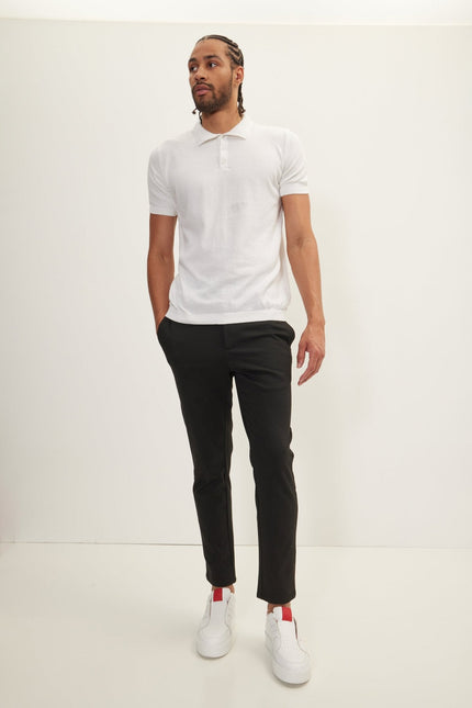 Men's Relaxed Pull-On Pants - Black | Ron Tomson