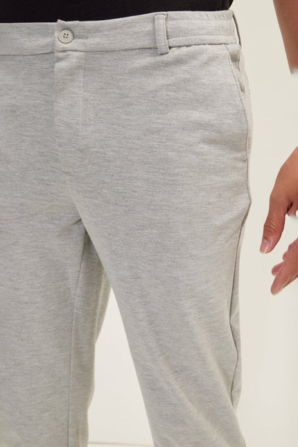 Men's Knitted Tailored Slacks - Grey | Ron Tomson