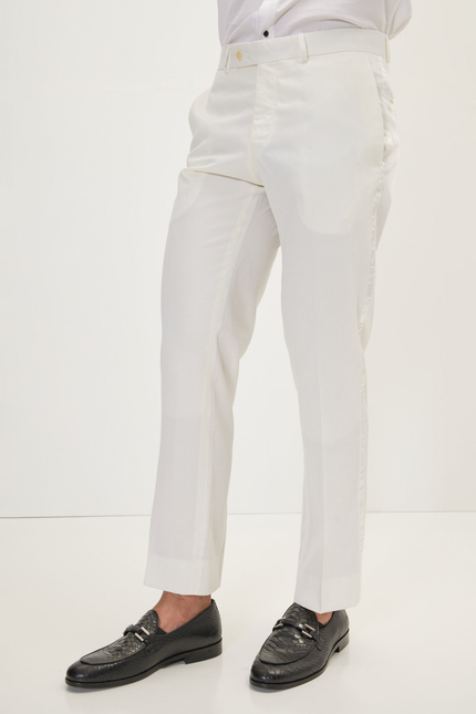 Men's Lace Shawl Lapel Tuxedo Jacket - White | Ron Tomson