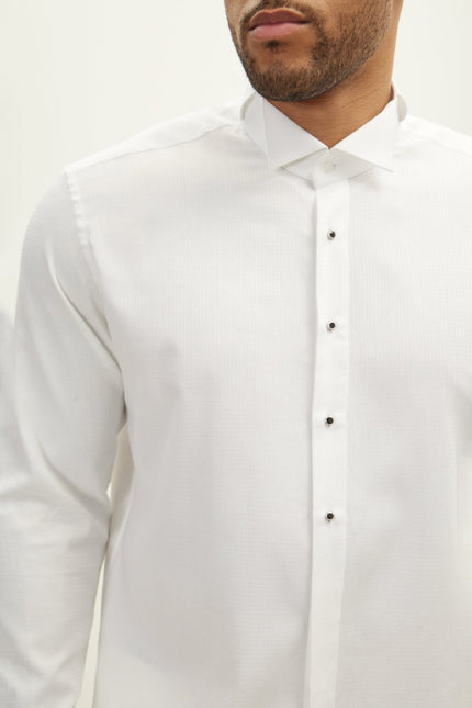 Men's Wing Collar Tuxedo Shirt - White | Ron Tomson