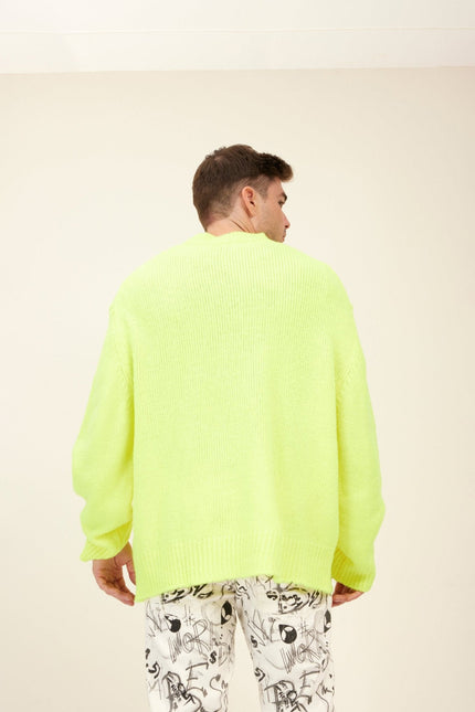 Men's Wool Blend Crew-Neck Sweater - Yellow | Ron Tomson