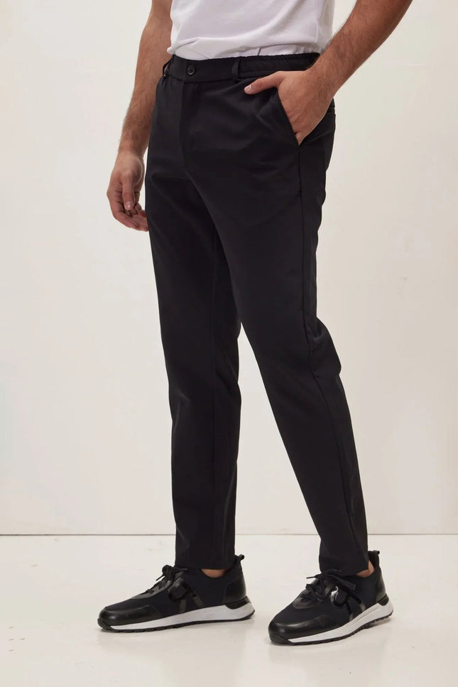Wrinkle-Free Tapered Travel Pants - Black