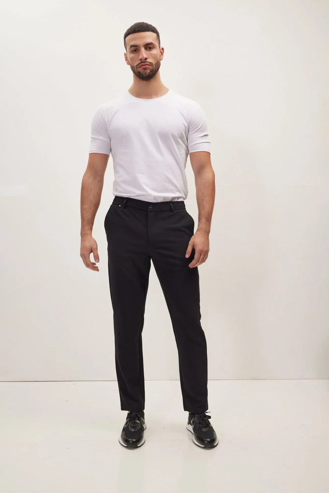 Wrinkle-Free Tapered Travel Pants - Black