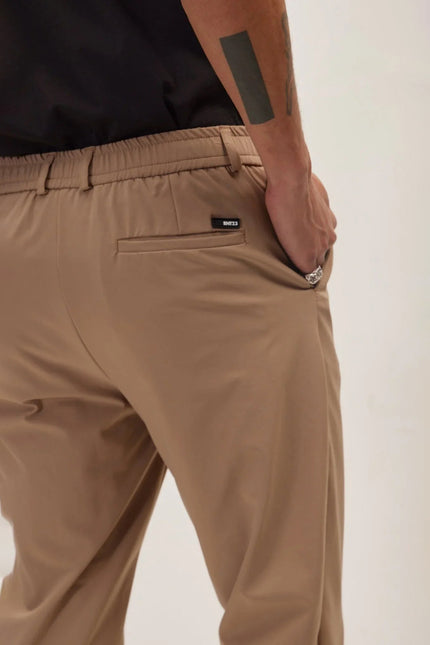 Men's Wrinkle-Free Tapered Pants - Camel | Ron Tomson
