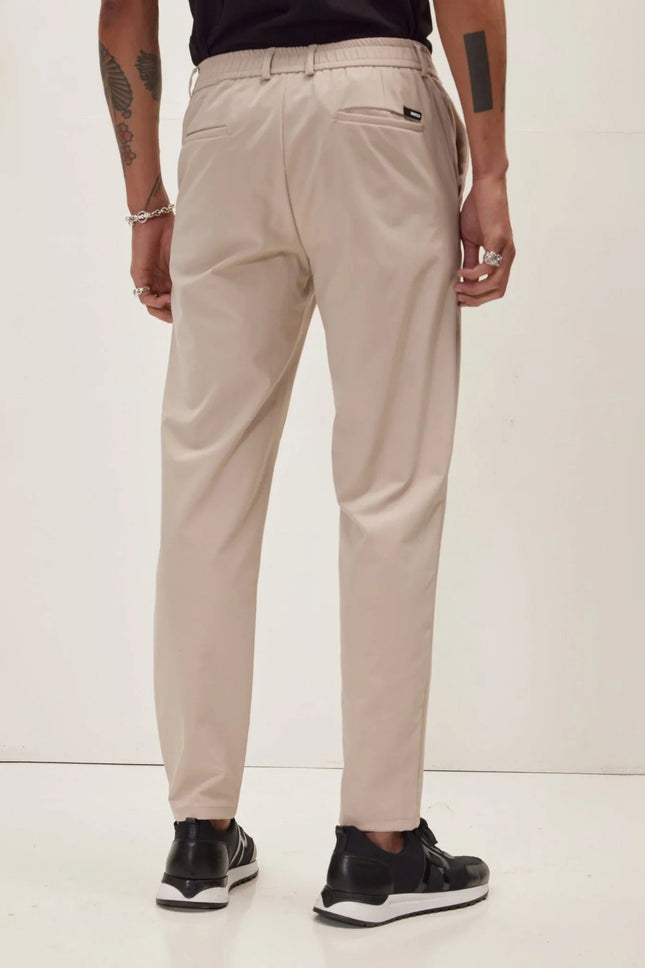 Men's Tapered Travel Pants - Stone | Ron Tomson