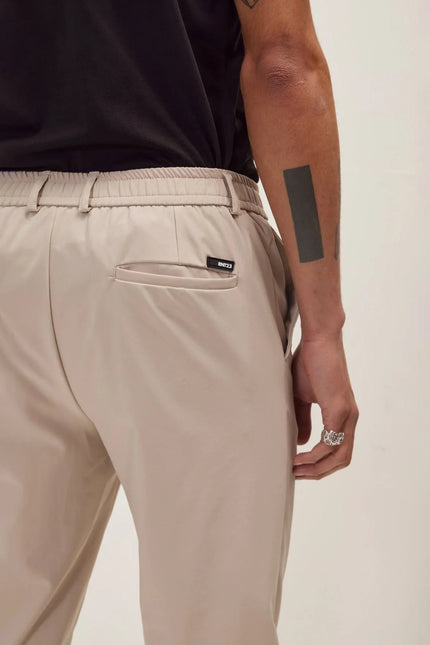 Men's Tapered Travel Pants - Stone | Ron Tomson