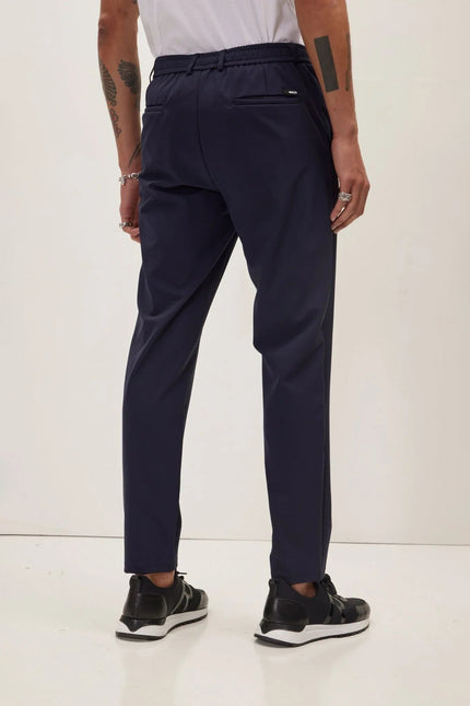 Men's Wrinkle Free Tapered Pants - Navy | Ron Tomson