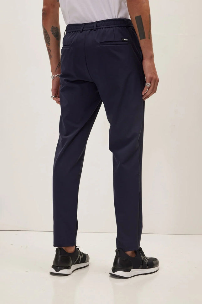 Men's Wrinkle Free Tapered Pants - Navy | Ron Tomson