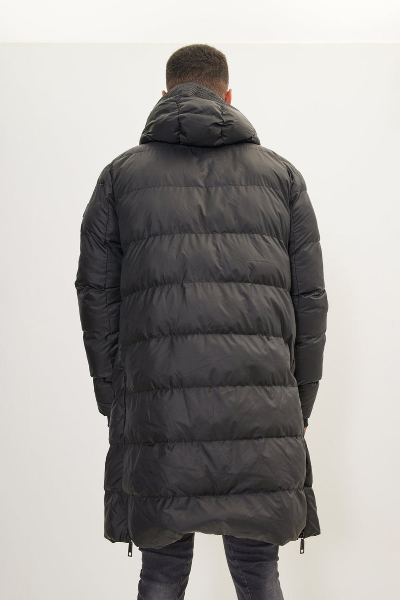 Men's Oversized Hooded Padded Parka - Black | Ron Tomson