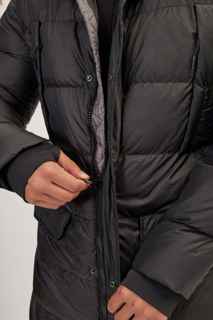 Men's Oversized Hooded Padded Parka - Black | Ron Tomson