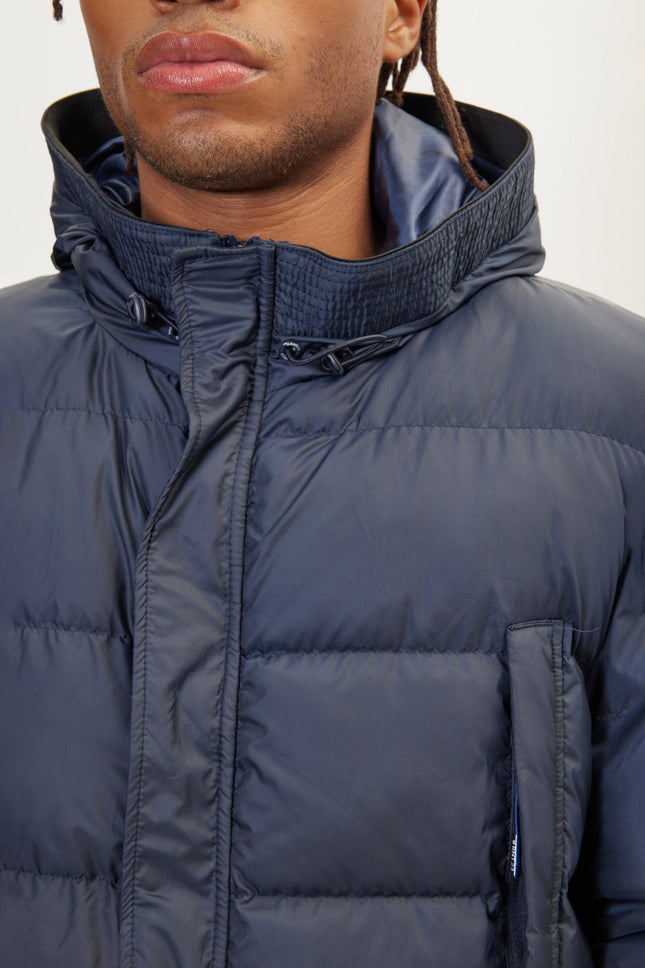 Men's Long Padded Parka - Navy | Ron Tomson