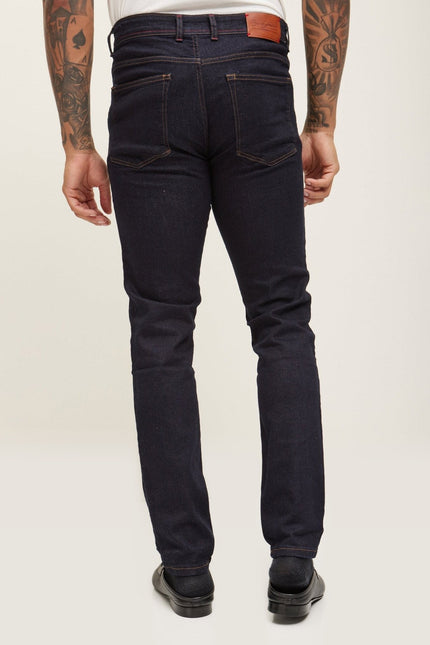 Tailored Inseam Stitch Jeans - Dark Blue