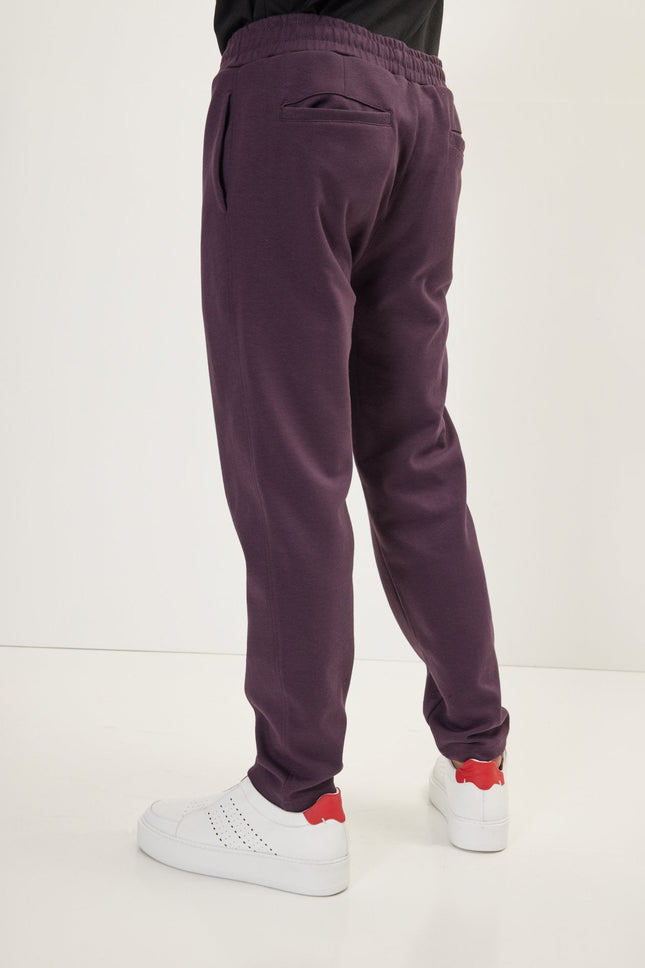 Men's Regular Drawstring Jogger Pants - Bordeaux | Ron Tomson
