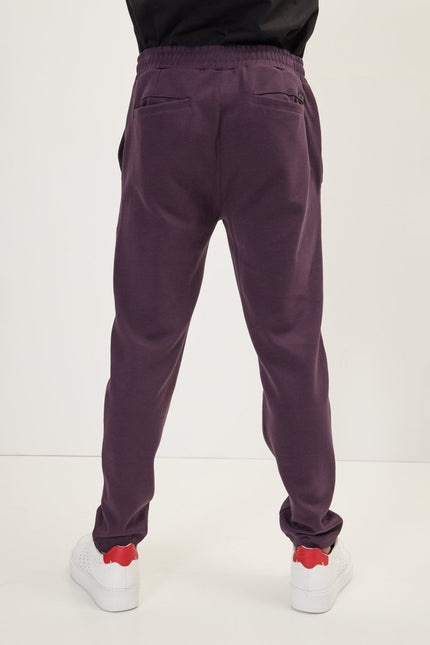 Men's Regular Drawstring Jogger Pants - Bordeaux | Ron Tomson