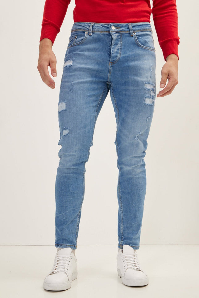 Distorted Slim Fit Jeans - Dark Blue