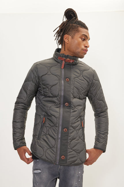 Men's Light Padded Puffer Jacket - Anthracite | Ron Tomson