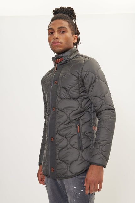 Men's Light Padded Puffer Jacket - Anthracite | Ron Tomson