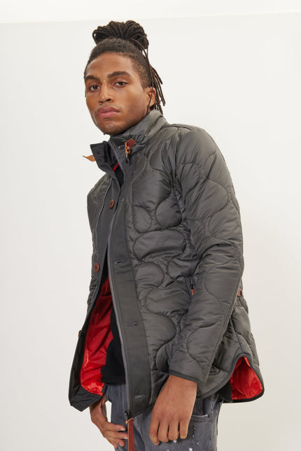 Men's Light Padded Puffer Jacket - Anthracite | Ron Tomson