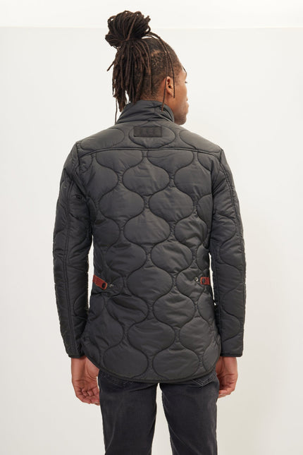 Men's Full-Zip Puffer Jacket - Black | Ron Tomson