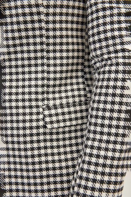 Men's Houndstooth Weaving Peak Lapel Suit With Black Pants | Ron Tomson