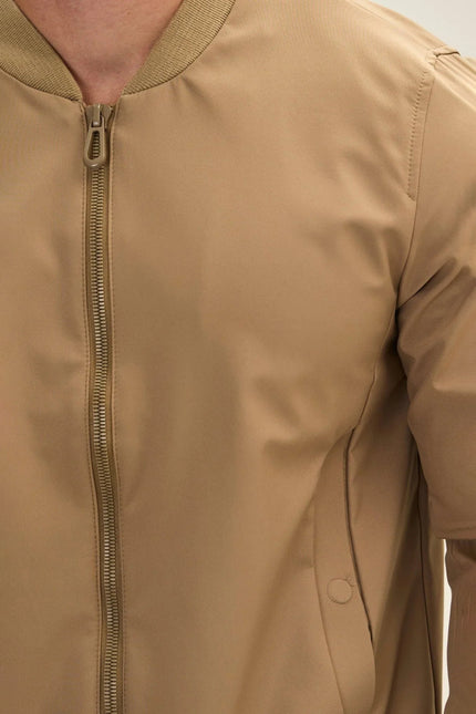 Men's Classic Lightweight Bomber Jacket - Camel | Ron Tomson