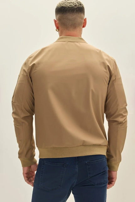 Men's Classic Lightweight Bomber Jacket - Camel | Ron Tomson