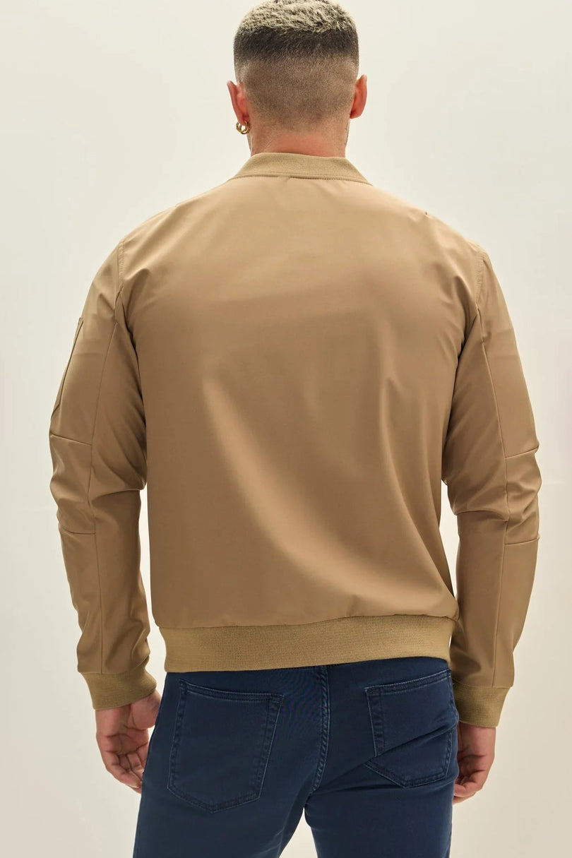 Men's Classic Lightweight Bomber Jacket - Camel | Ron Tomson
