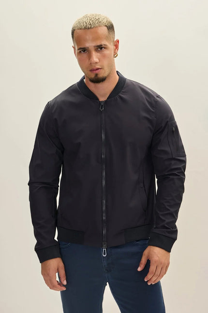 Men's Classic Lightweight Bomber Jacket - Navy | Ron Tomson