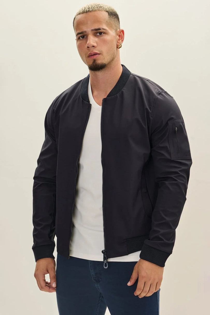 Men's Classic Lightweight Bomber Jacket - Navy | Ron Tomson