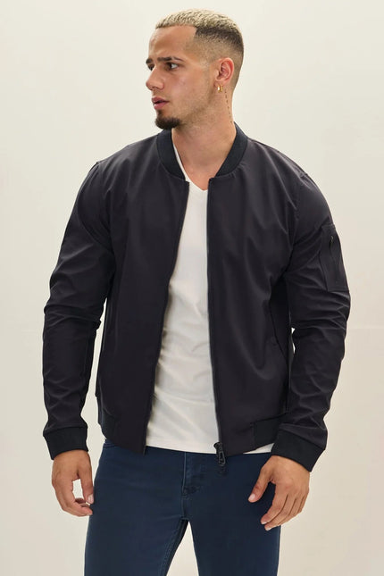 Men's Classic Lightweight Bomber Jacket - Navy | Ron Tomson
