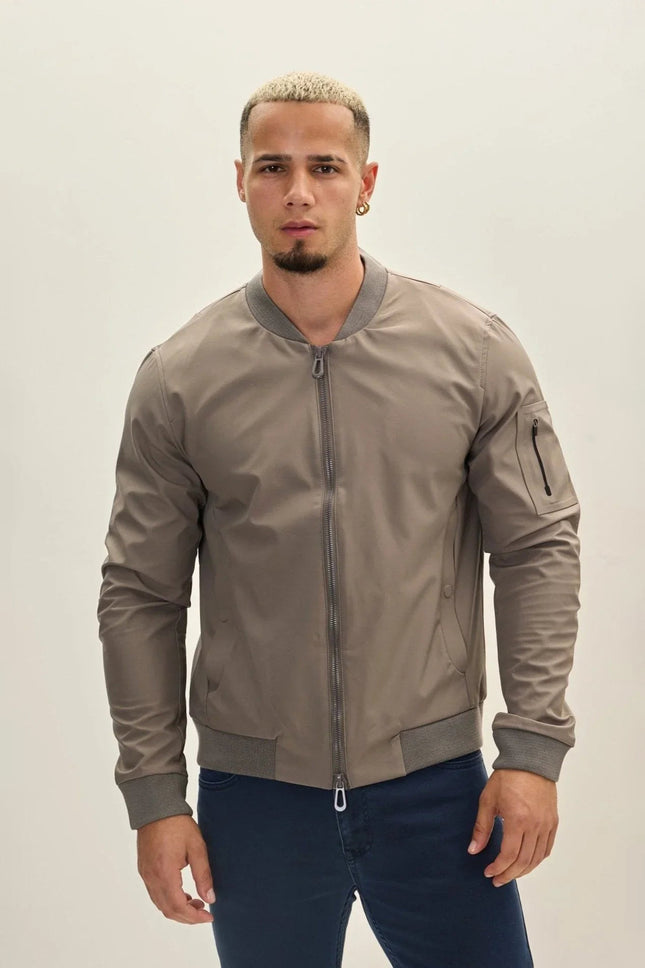 Men's Classic Lightweight Bomber Jacket - Grey | Ron Tomson