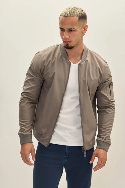 Men's Classic Lightweight Bomber Jacket - Grey | Ron Tomson