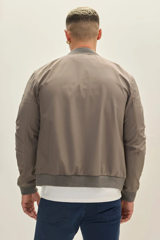 Men's Classic Lightweight Bomber Jacket - Grey | Ron Tomson