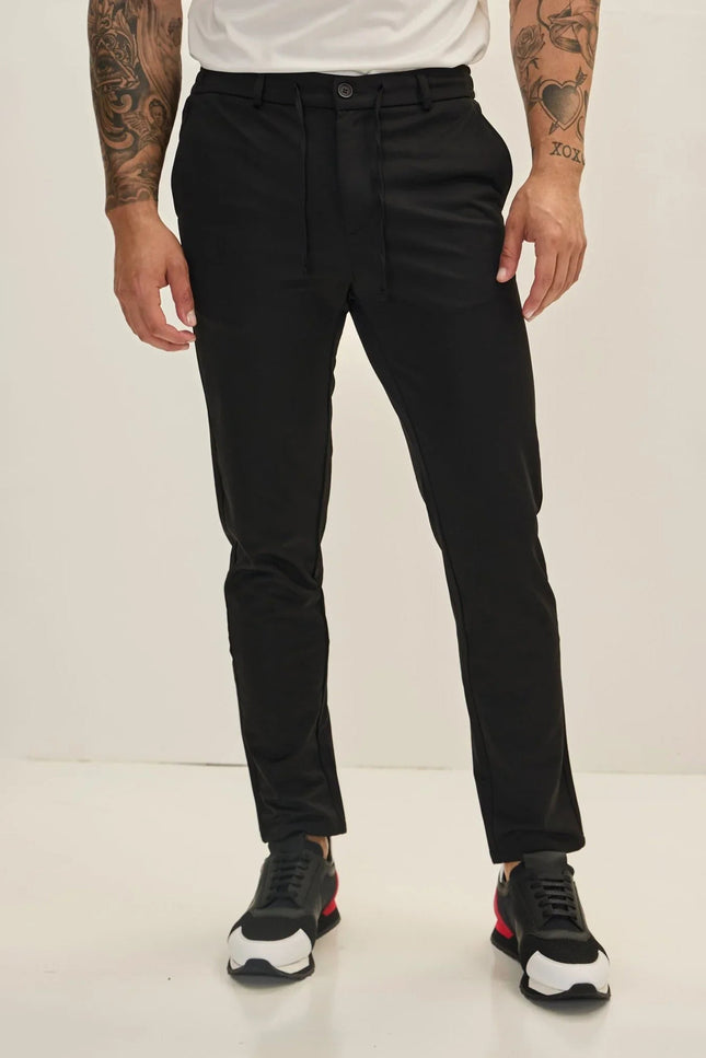 Fitted Casual Pants - Black