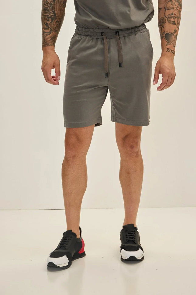 Men's Lightweight Cotton Shorts - Anthracite | Ron Tomson