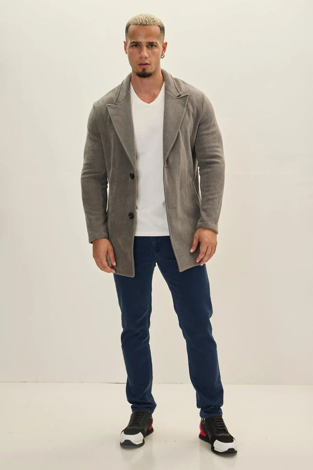 Men's Relaxed Corduroy Chore Coat - Grey | Ron Tomson