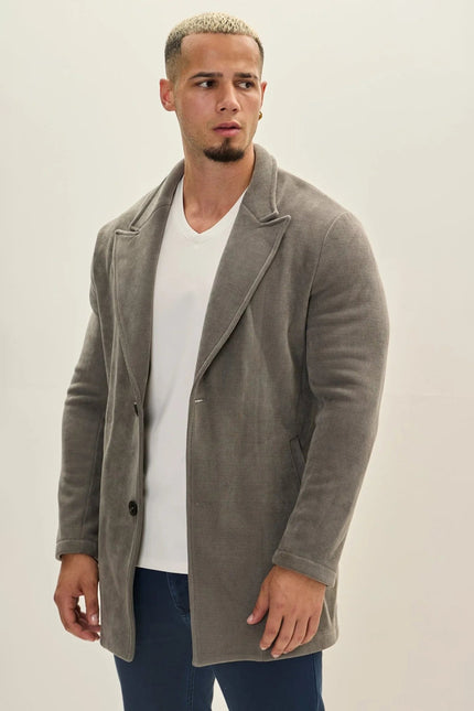 Men's Relaxed Corduroy Chore Coat - Grey | Ron Tomson