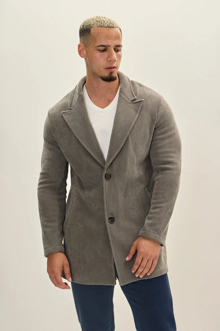 Men's Relaxed Corduroy Chore Coat - Grey | Ron Tomson