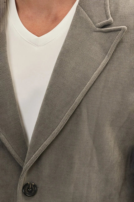 Men's Relaxed Corduroy Chore Coat - Grey | Ron Tomson