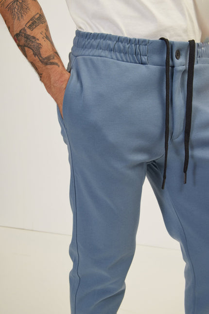 Men's Drawstring Jogger Pants - Blue | Ron Tomson