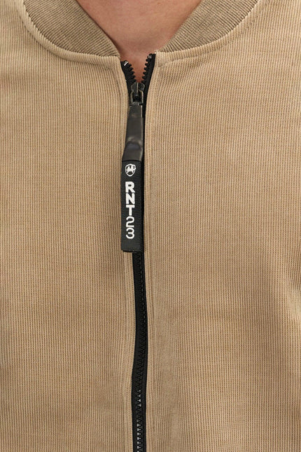 Men's Lined Bomber Jacket - Beige | Ron Tomson