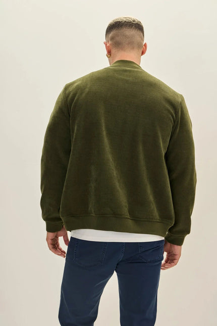 Men's Lined Bomber Jacket - Khaki | Ron Tomson