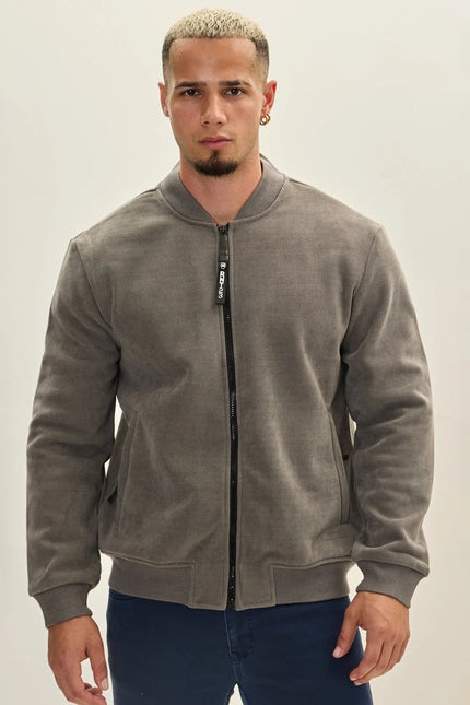 Men's Lined Bomber Jacket - Grey | Ron Tomson
