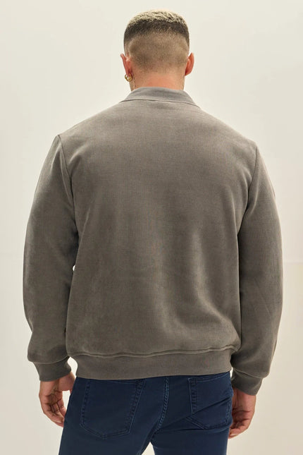 Men's Lined Bomber Jacket - Grey | Ron Tomson
