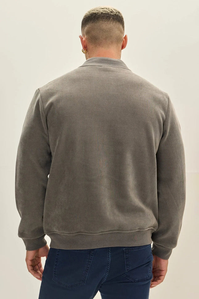 Men's Lined Bomber Jacket - Grey | Ron Tomson