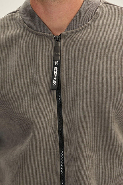 Men's Lined Bomber Jacket - Grey | Ron Tomson